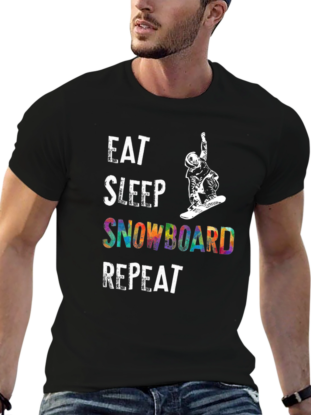 Eat Sleep Snowboard Repeat Graphic Tee