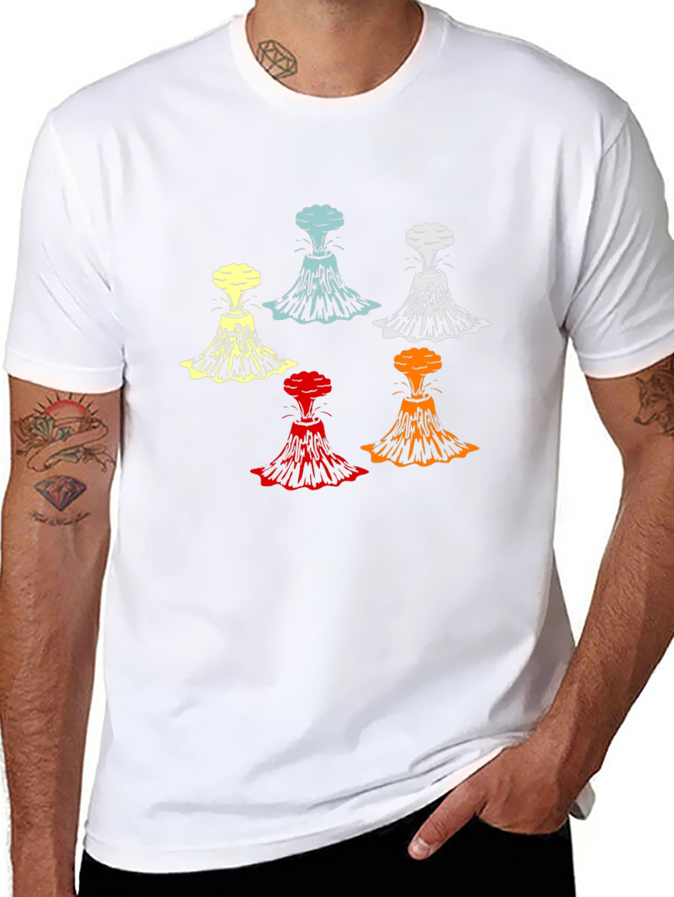 Volcano Explosion Graphic T-Shirt - Bold Design