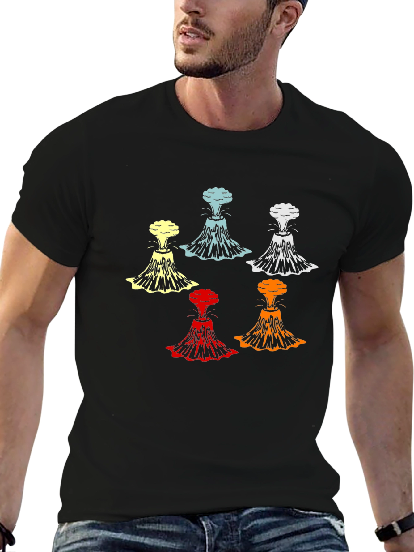 Volcano Explosion Graphic T-Shirt - Bold Design