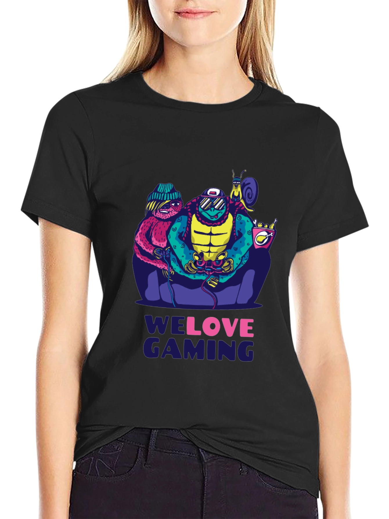 Gamer Squad Black T-Shirt - We Love Gaming Design