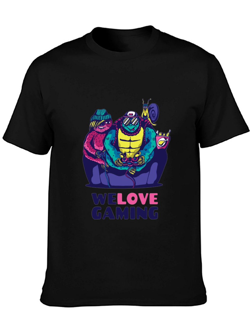 Gamer Squad Black T-Shirt - We Love Gaming Design