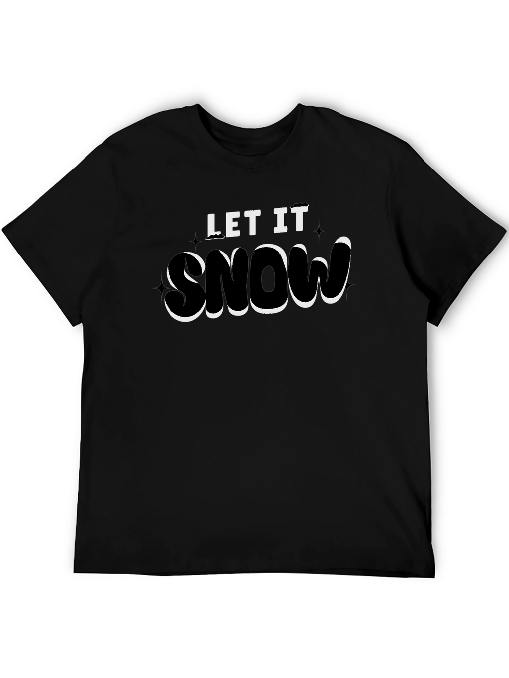 Let It Snow Graphic Tee - Black Cotton Blend