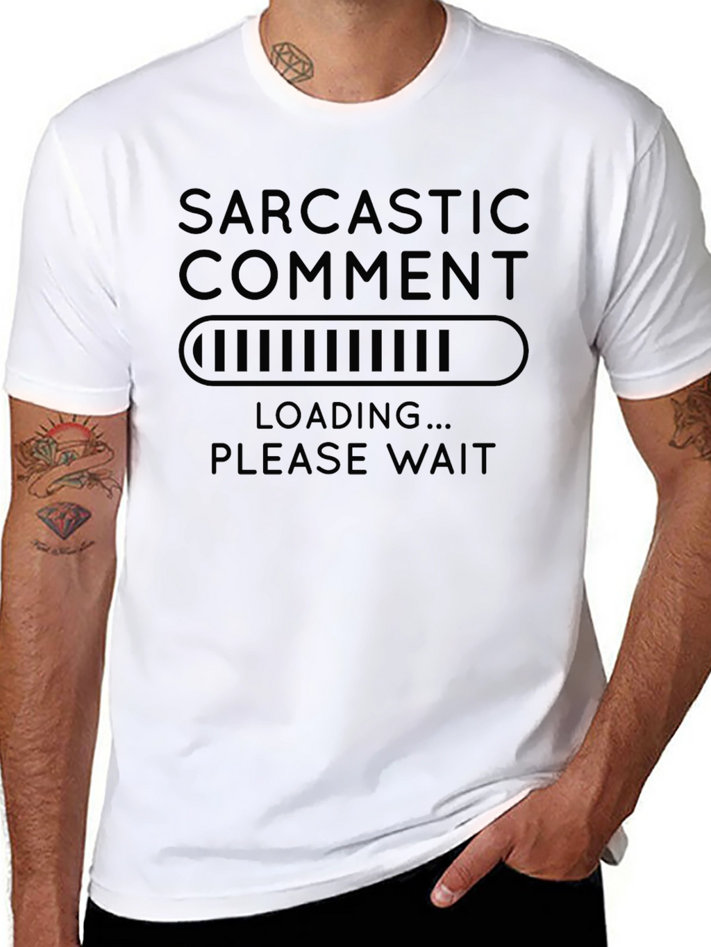 Sarcastic Comment Loading Graphic Tee - Black