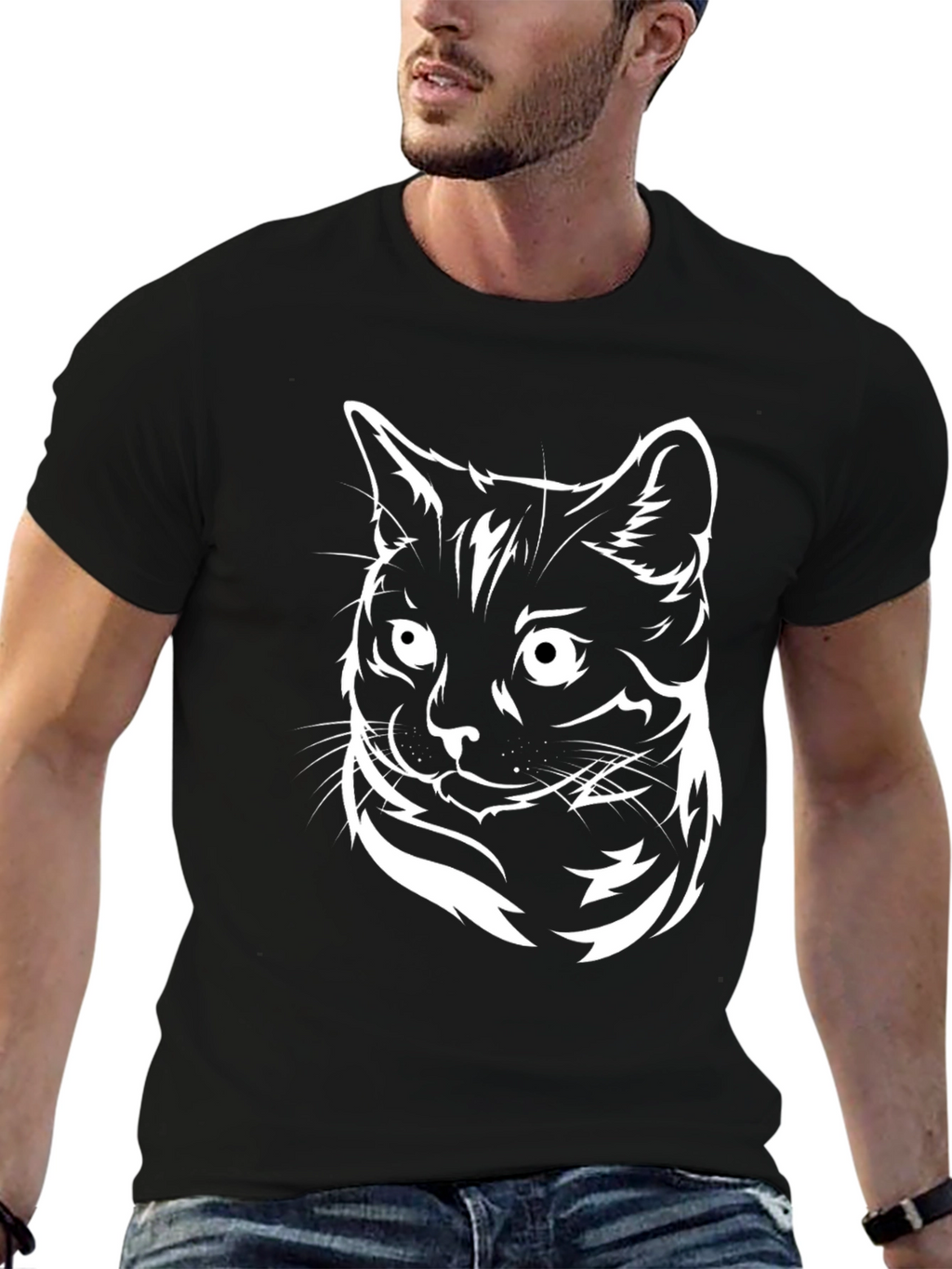 Black Cat Graphic Tee - Cool Casual Style
