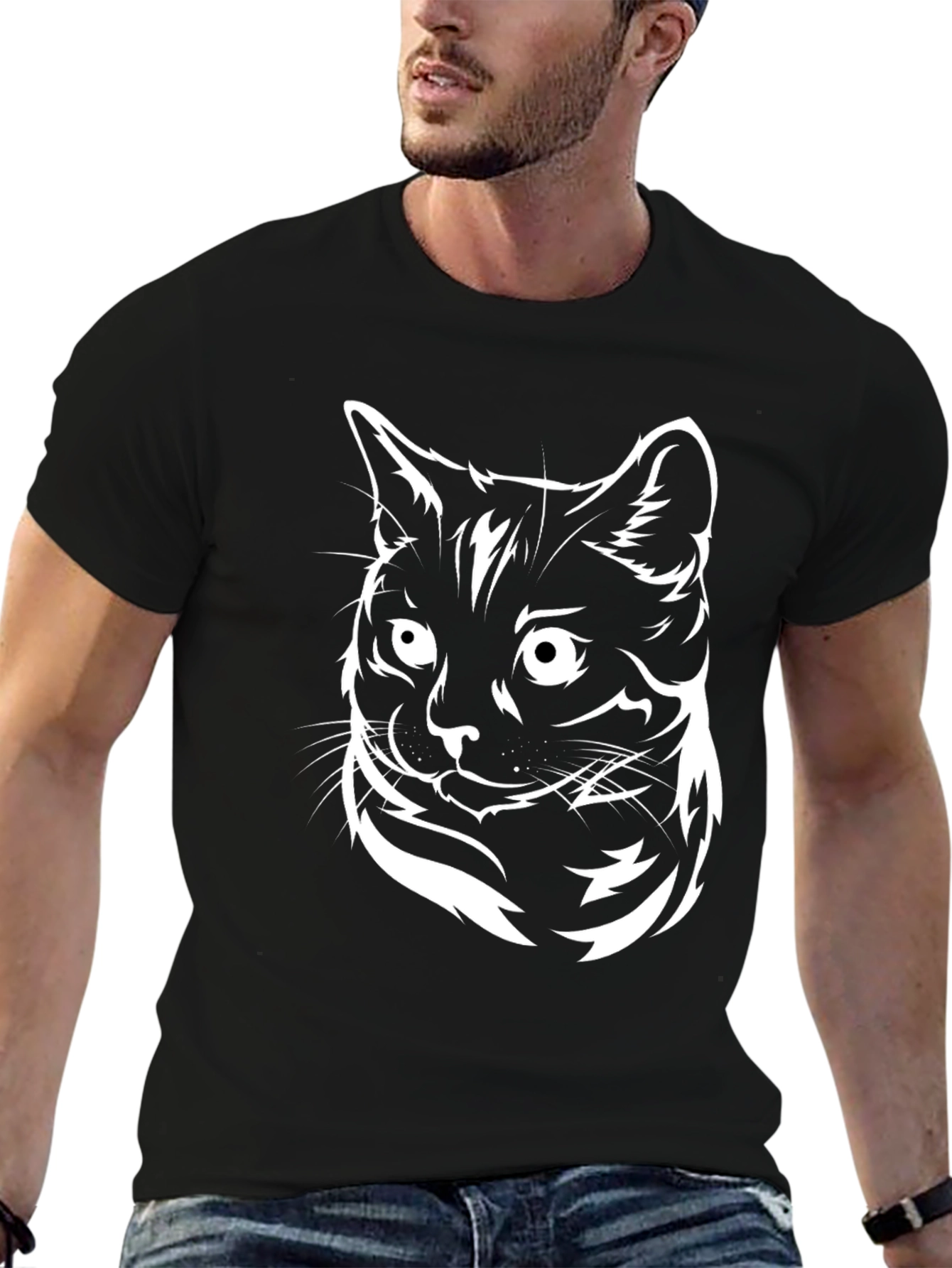 Black Cat Graphic Tee - Cool Casual Style