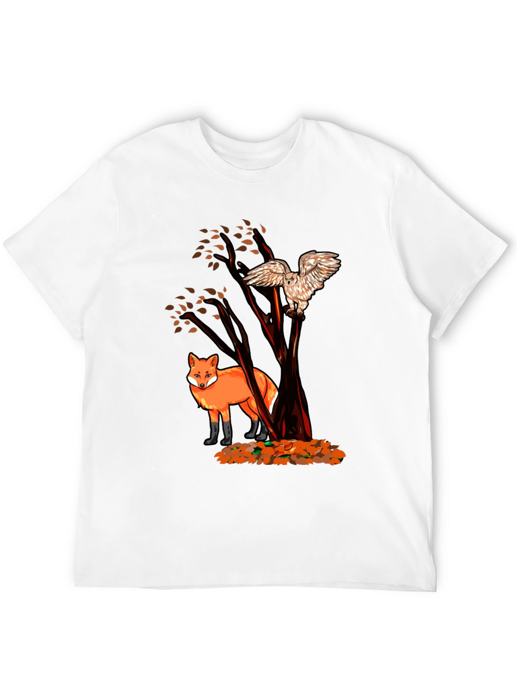 Fox & Owl Graphic Tee - Nature Inspired Print