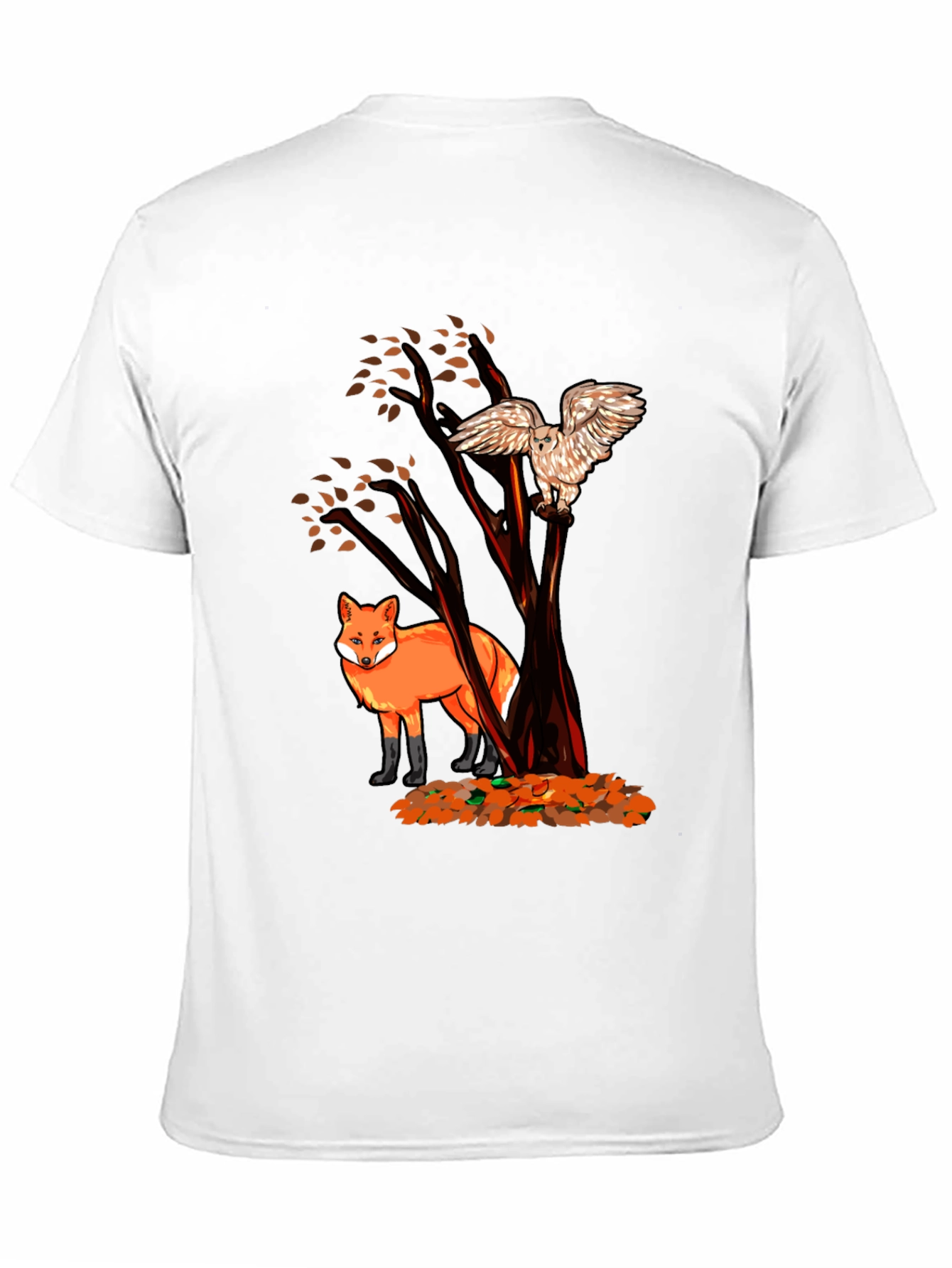 Fox & Owl Graphic Tee - Nature Inspired Print