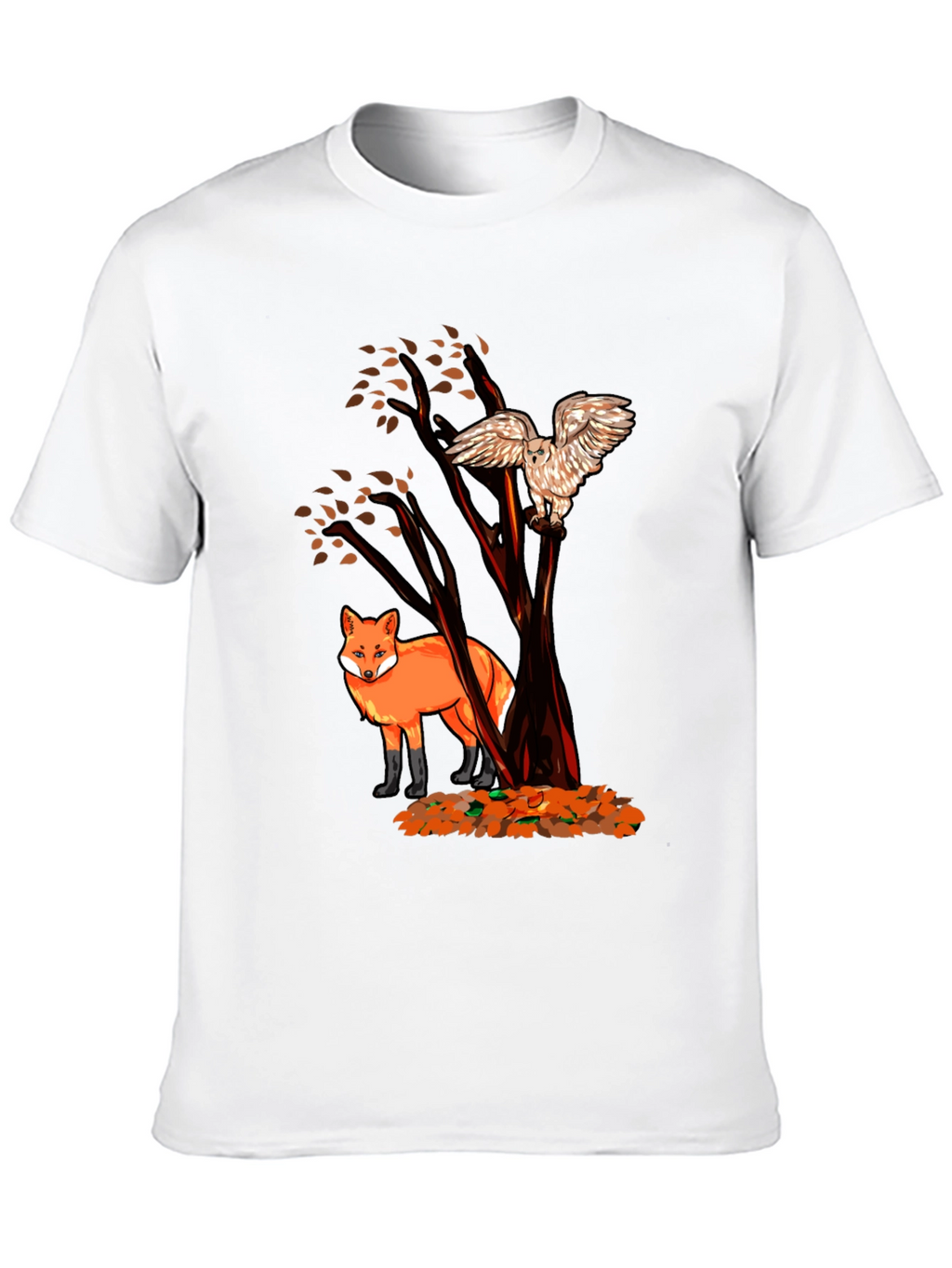 Fox & Owl Graphic Tee - Nature Inspired Print