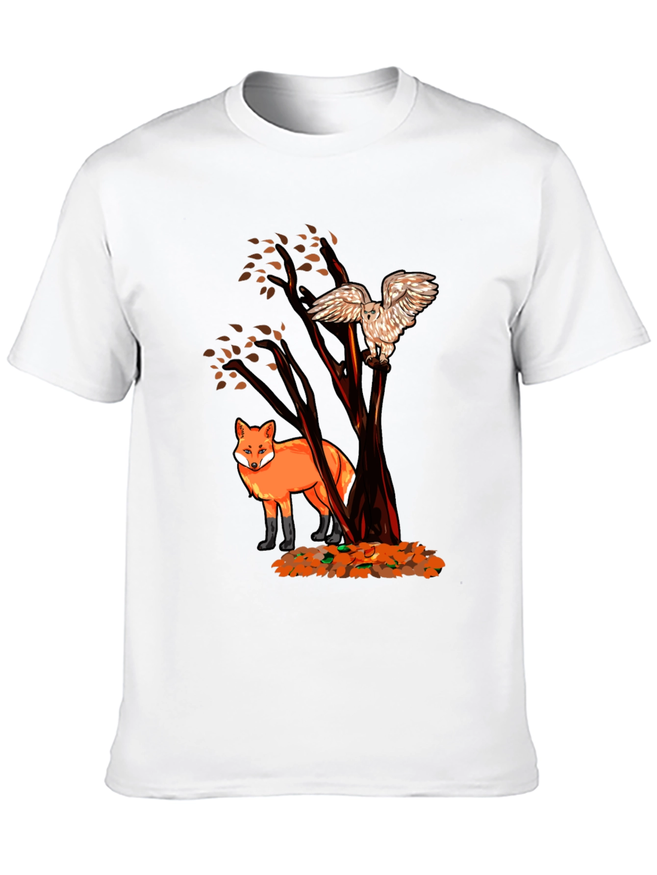 Fox & Owl Graphic Tee - Nature Inspired Print