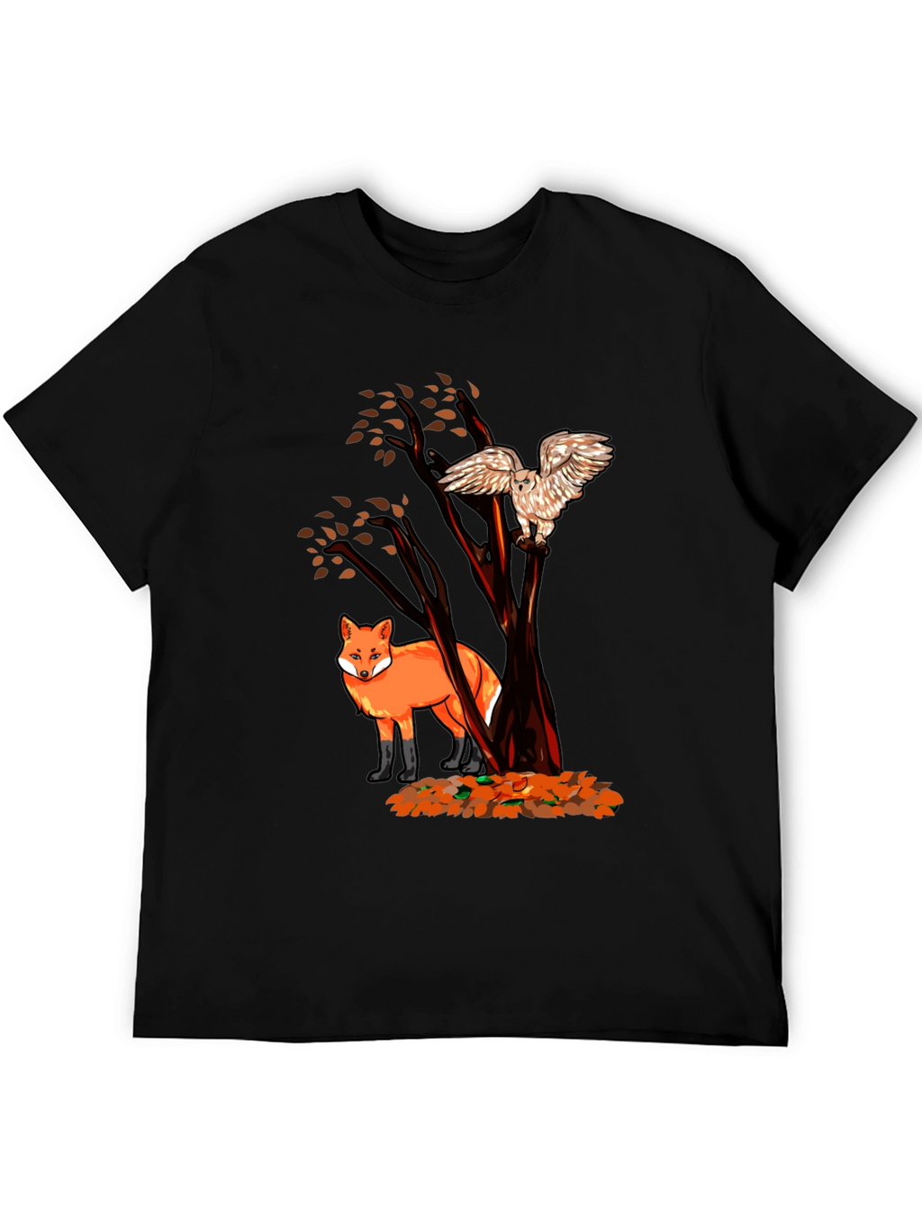 Fox & Owl Graphic Tee - Nature Inspired Print