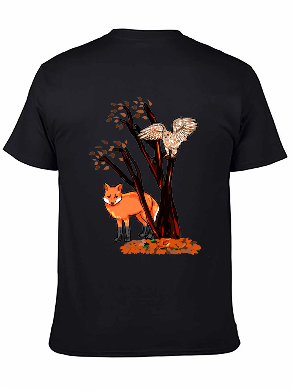 Fox & Owl Graphic Tee - Nature Inspired Print