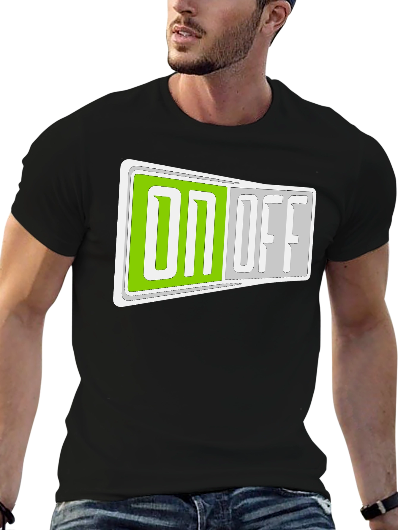 On/Off Toggle Graphic T-Shirt - Stylish Casual Wear