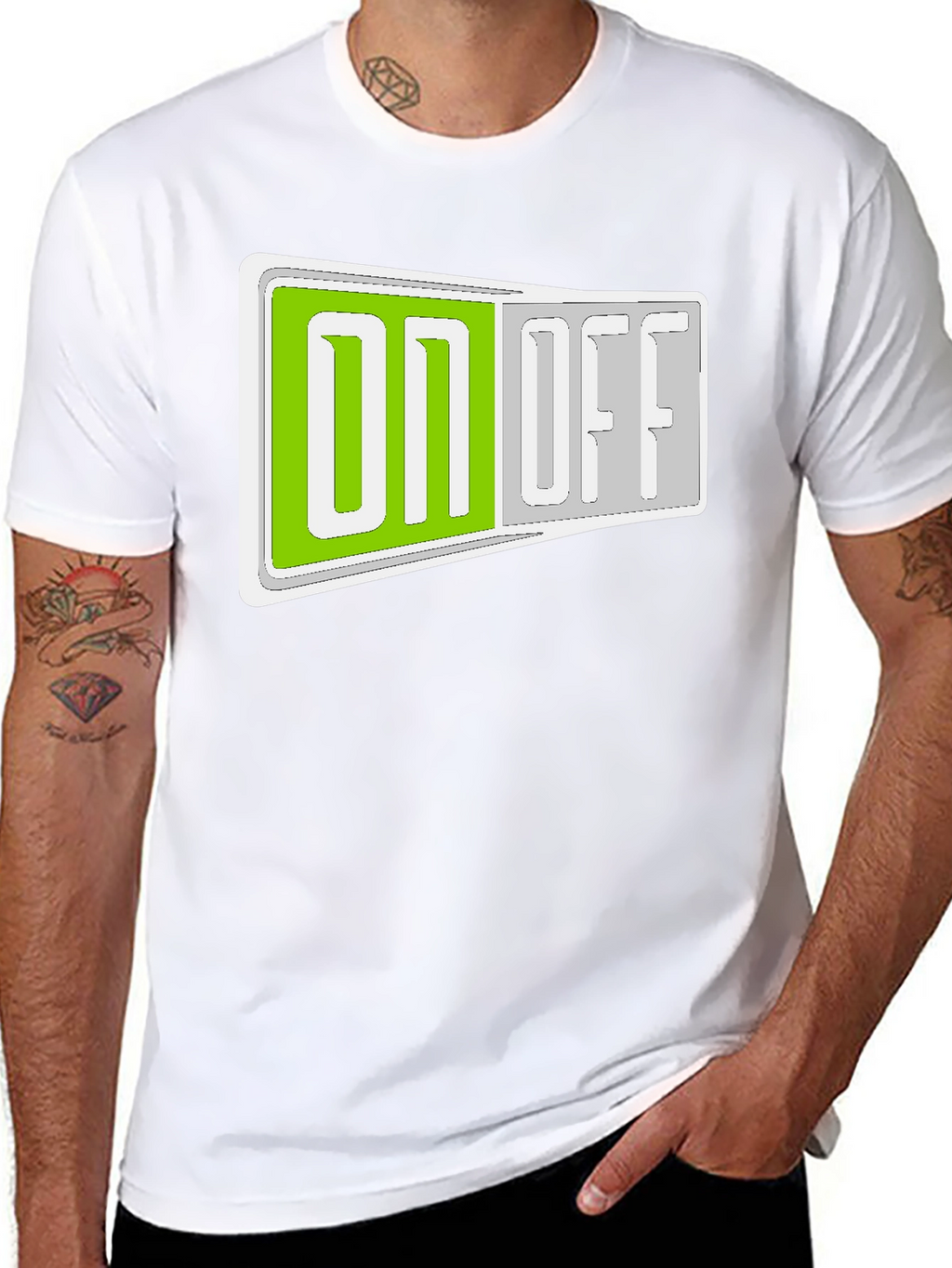 On/Off Toggle Graphic T-Shirt - Stylish Casual Wear