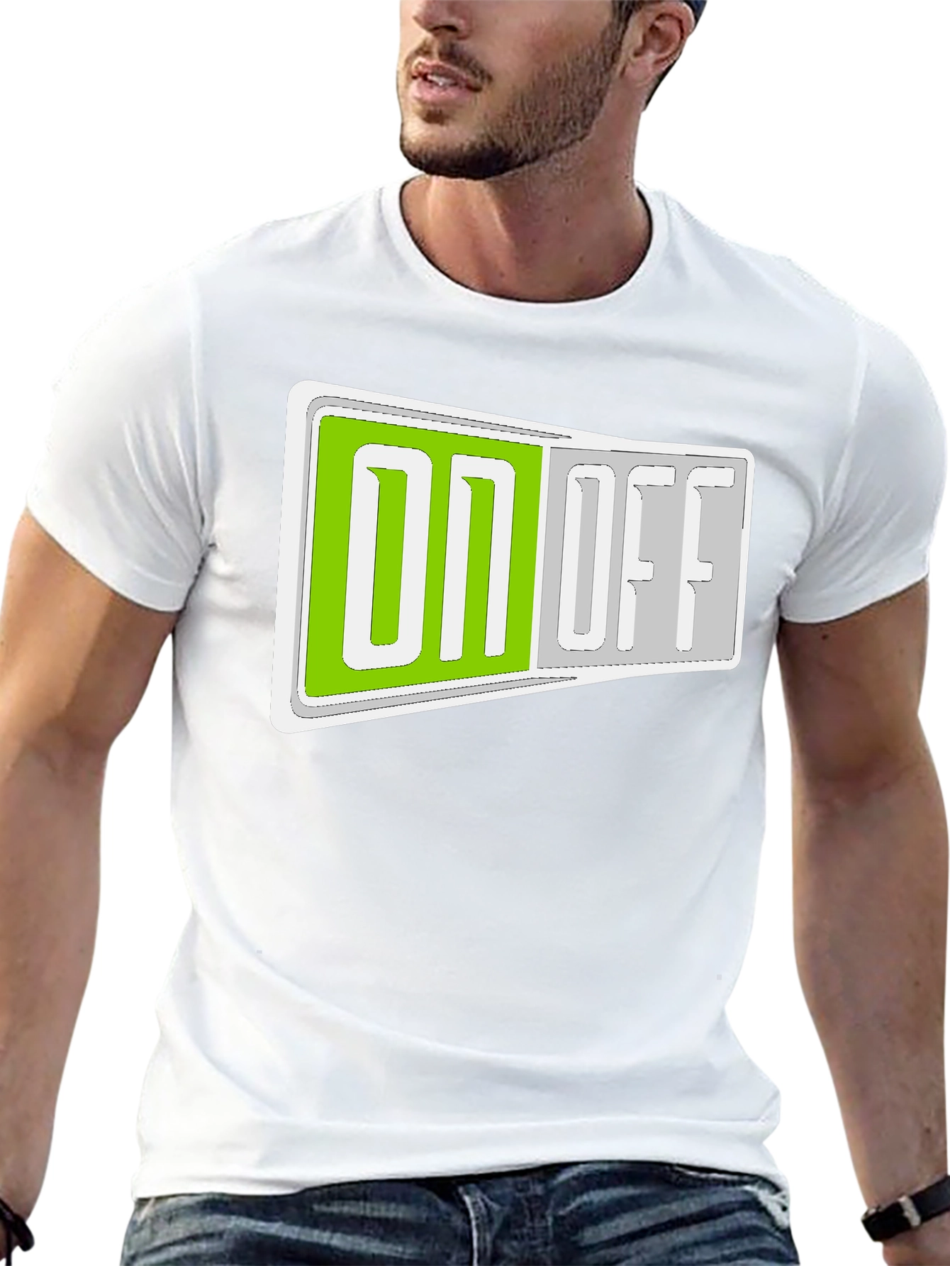 On/Off Toggle Graphic T-Shirt - Stylish Casual Wear