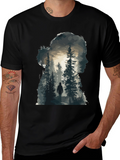 Nature Silhouette Graphic Tee - Black