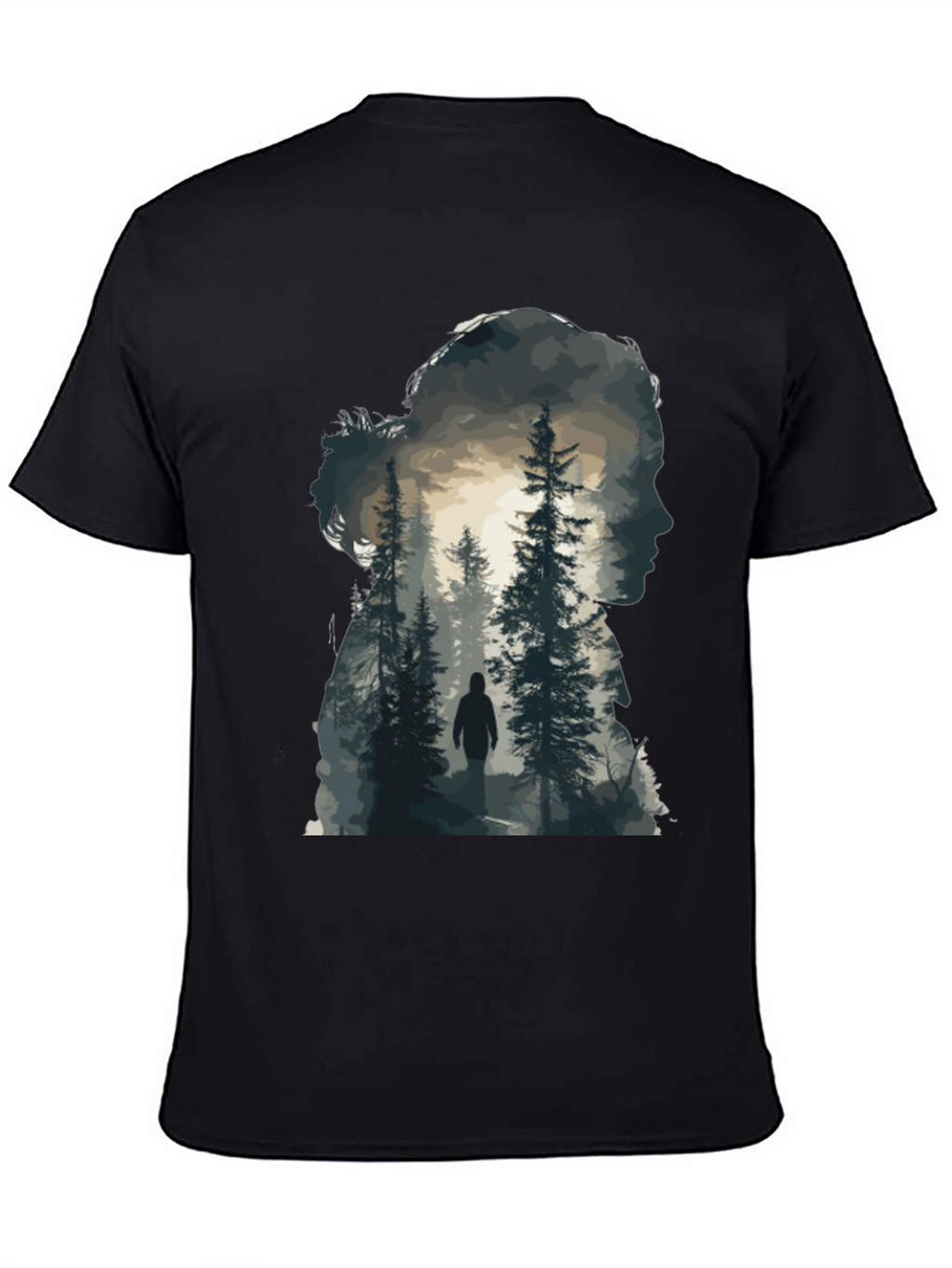Nature Silhouette Graphic Tee - Black