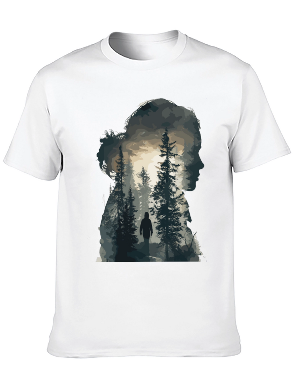 Nature Silhouette Graphic Tee - Black