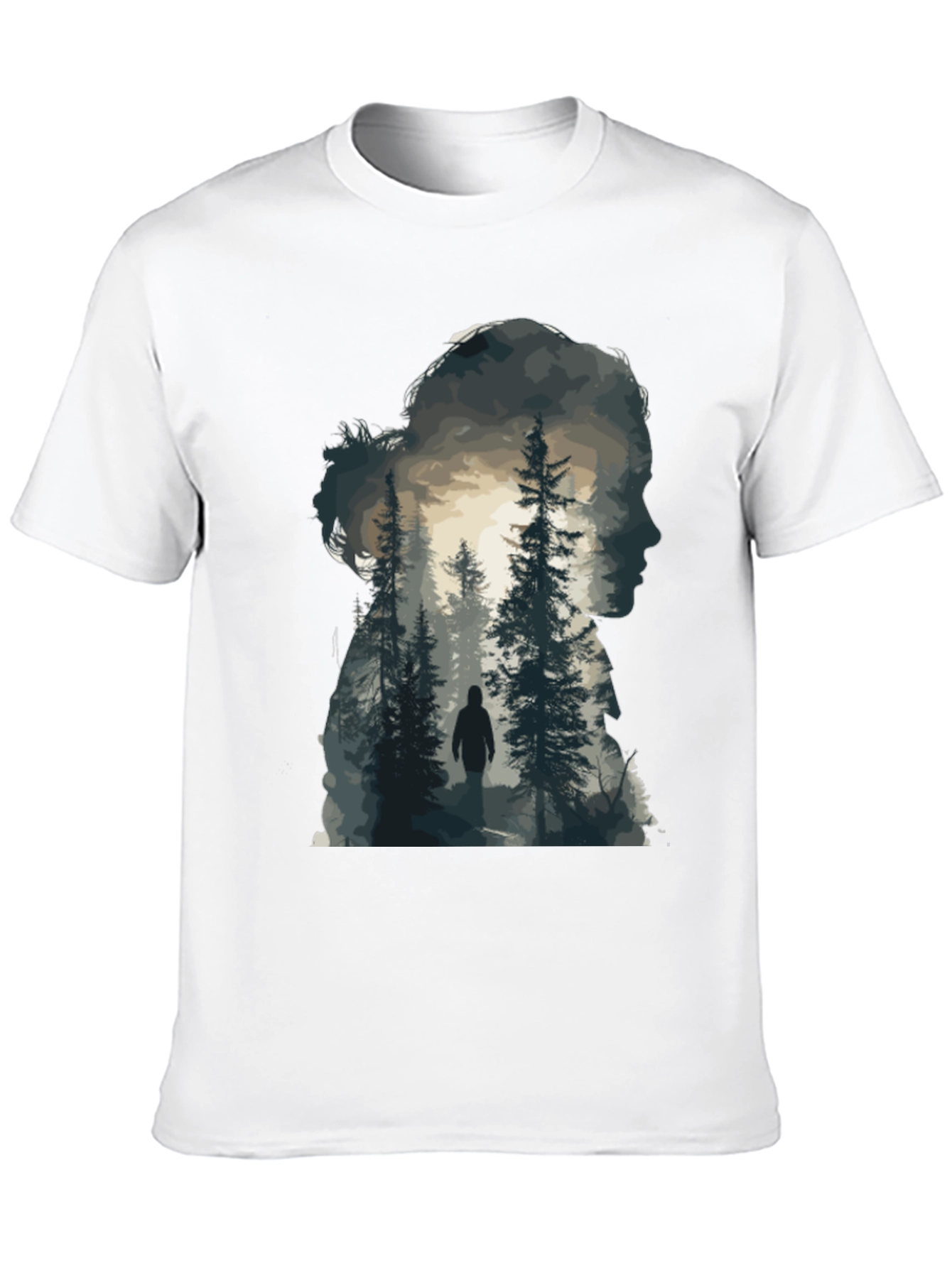 Nature Silhouette Graphic Tee - Black