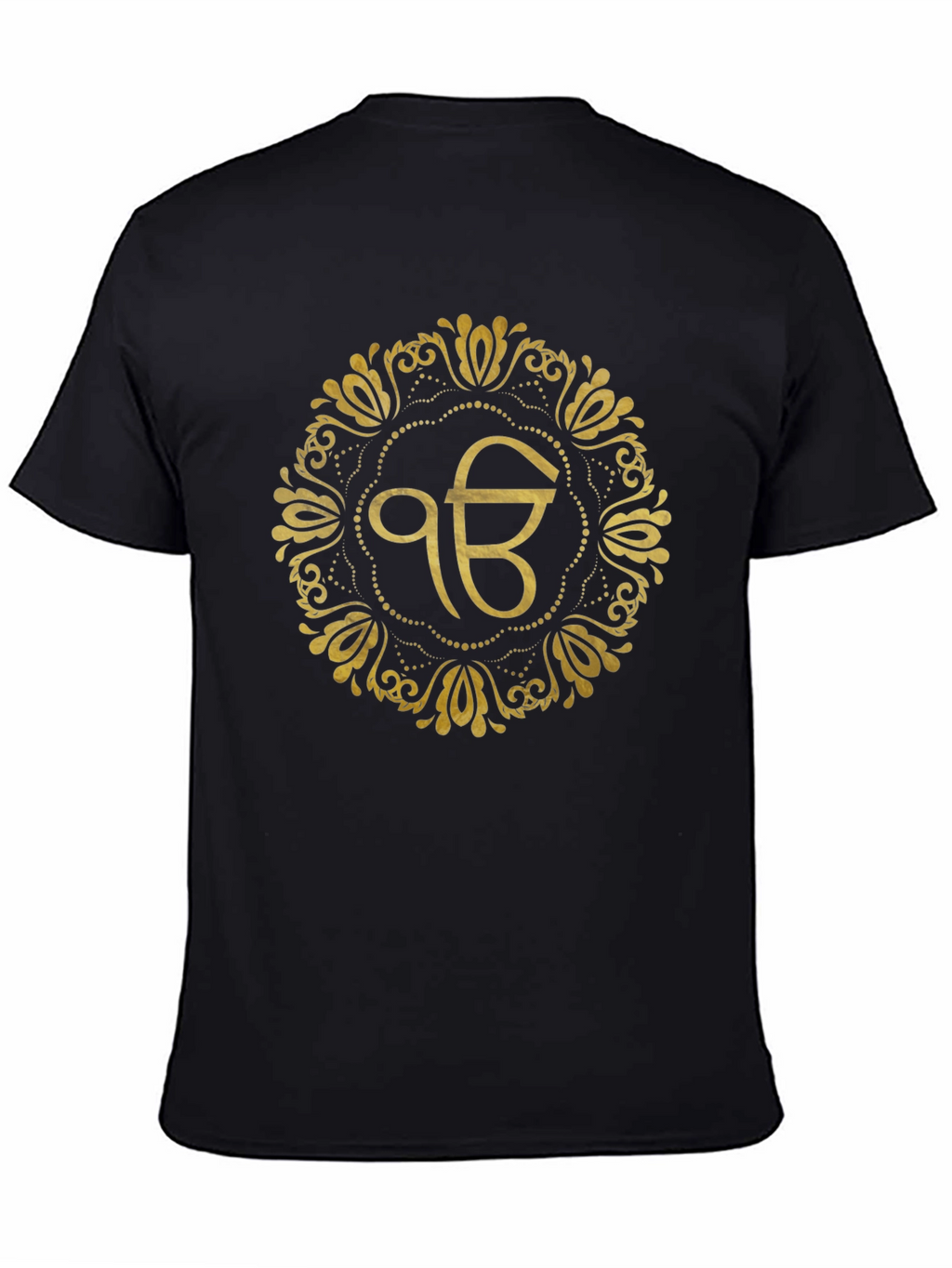 Ek Onkar Gold Print Black T-Shirt