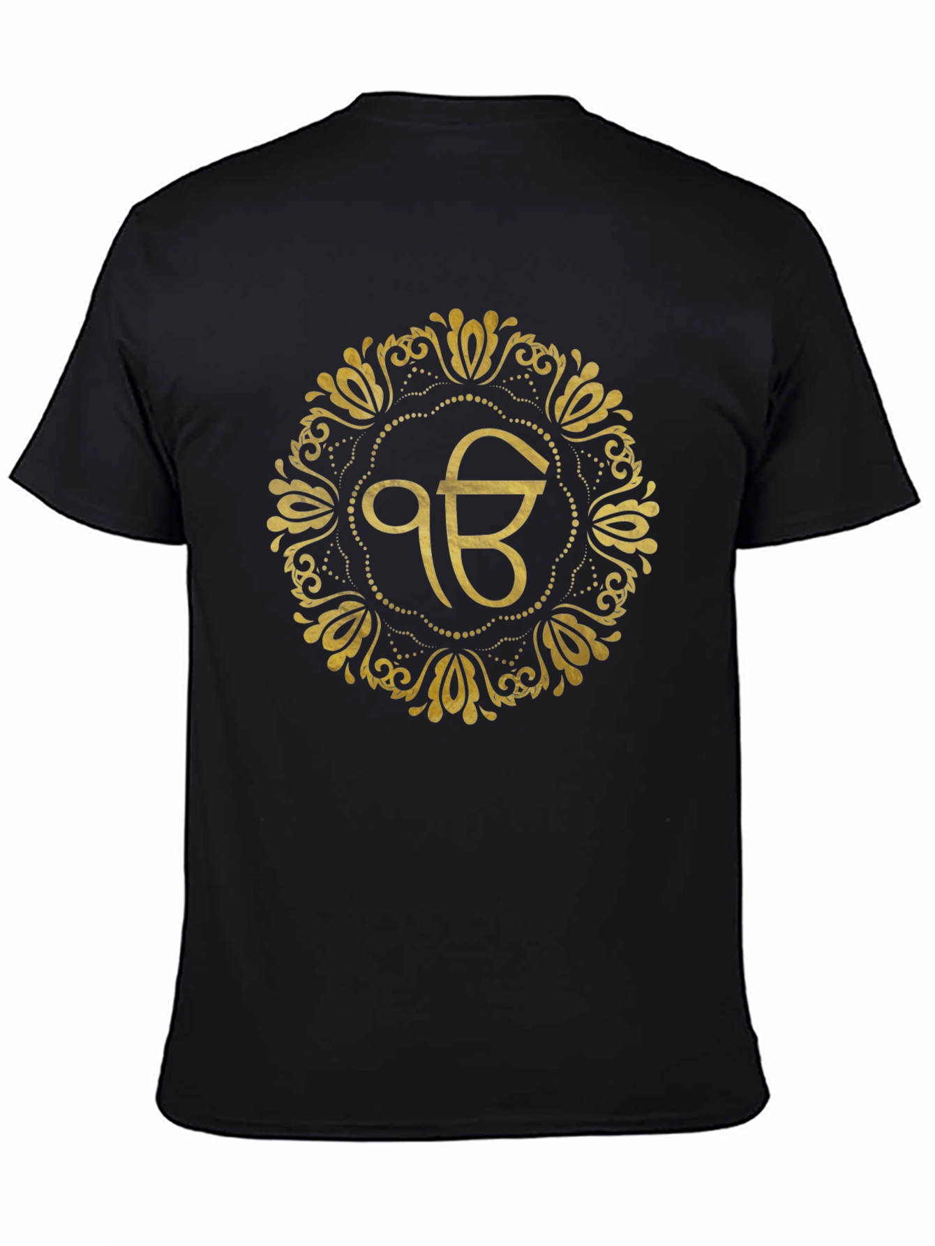 Ek Onkar Gold Print Black T-Shirt