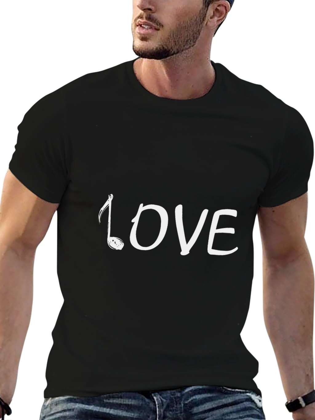 Love Music Note Black T-Shirt