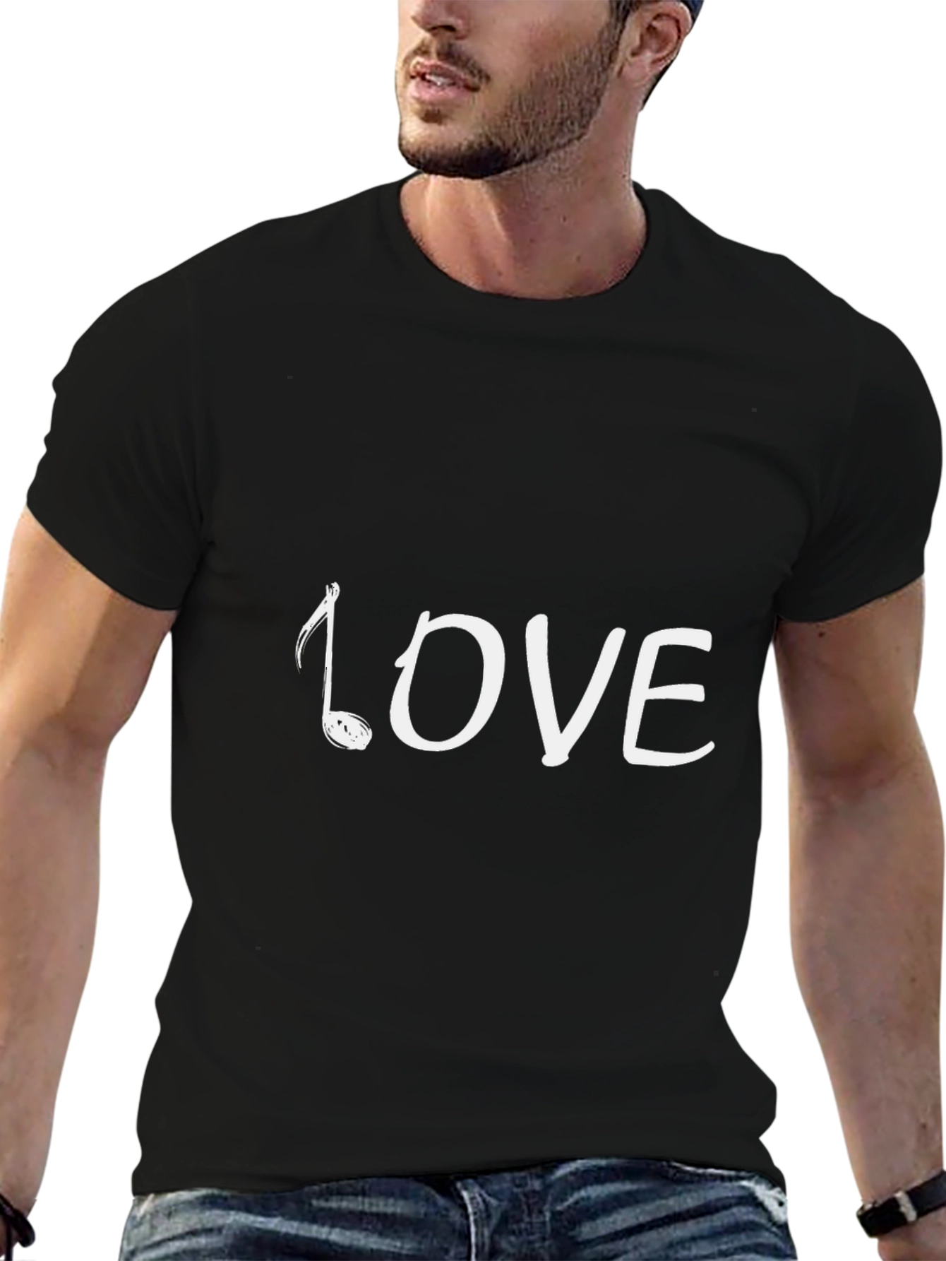 Love Music Note Black T-Shirt