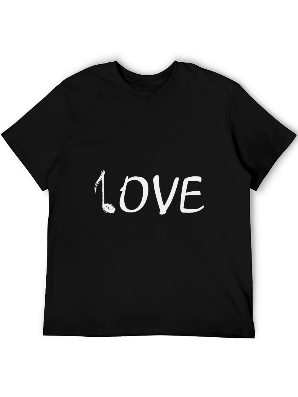 Love Music Note Black T-Shirt