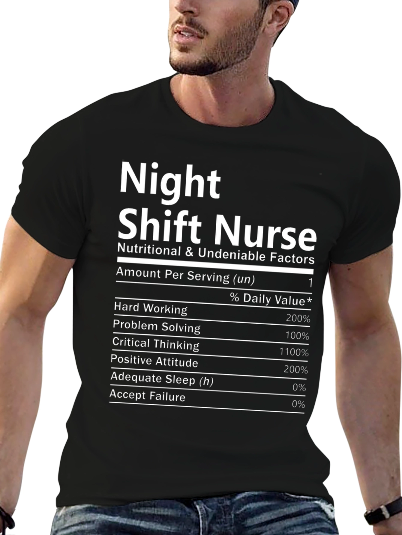 Night Shift Nurse Nutrition Facts T-Shirt