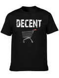 Decent Shopping Cart Graphic Black T-Shirt