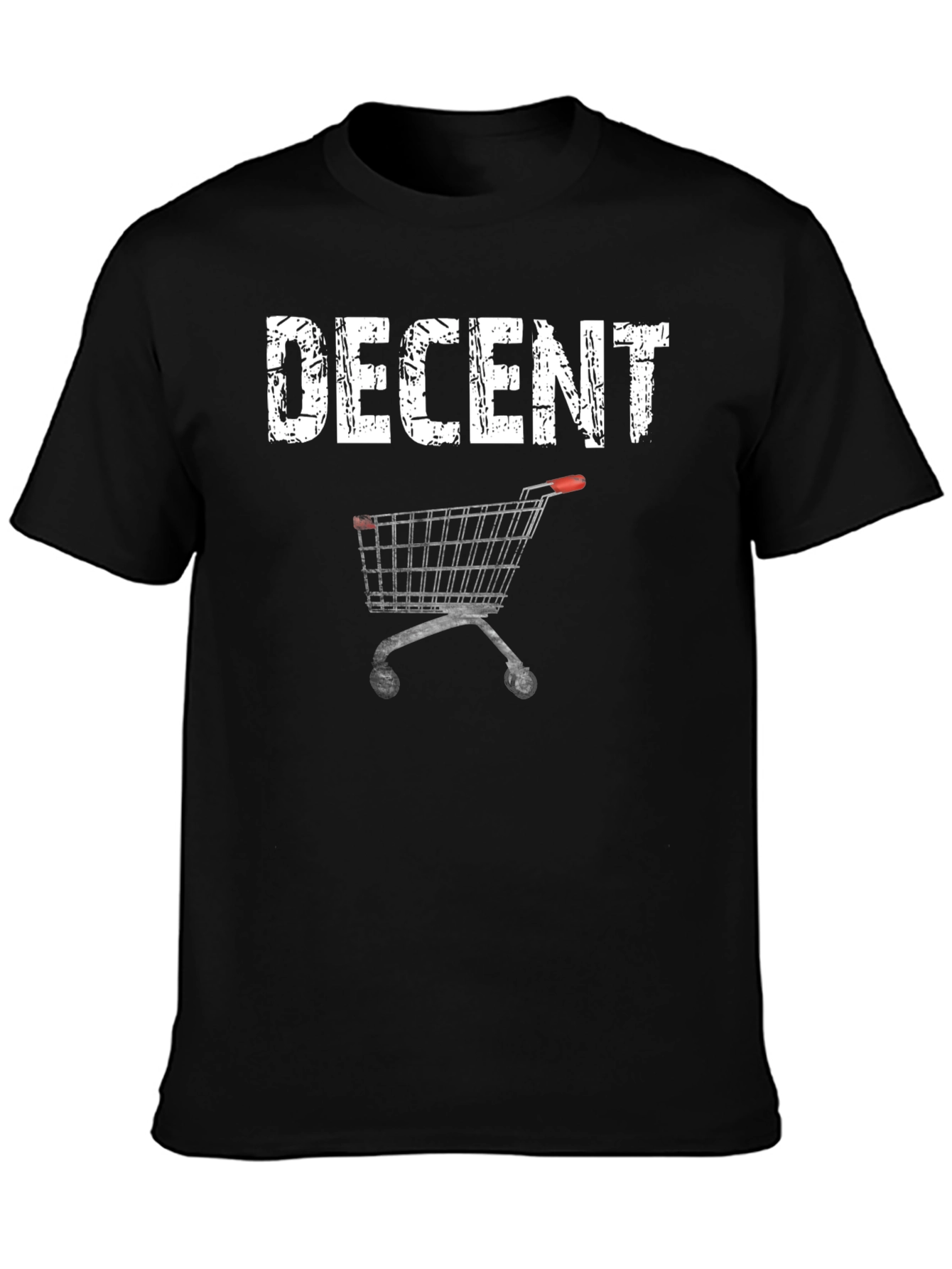 Decent Shopping Cart Graphic Black T-Shirt