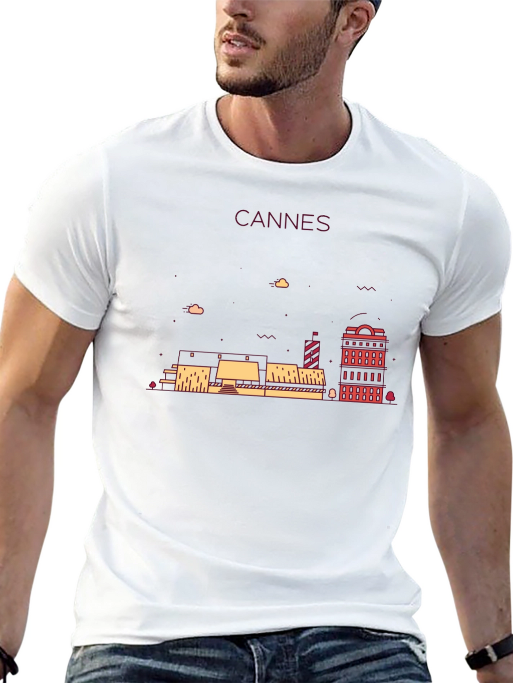 Cannes Skyline Graphic Tee - Black
