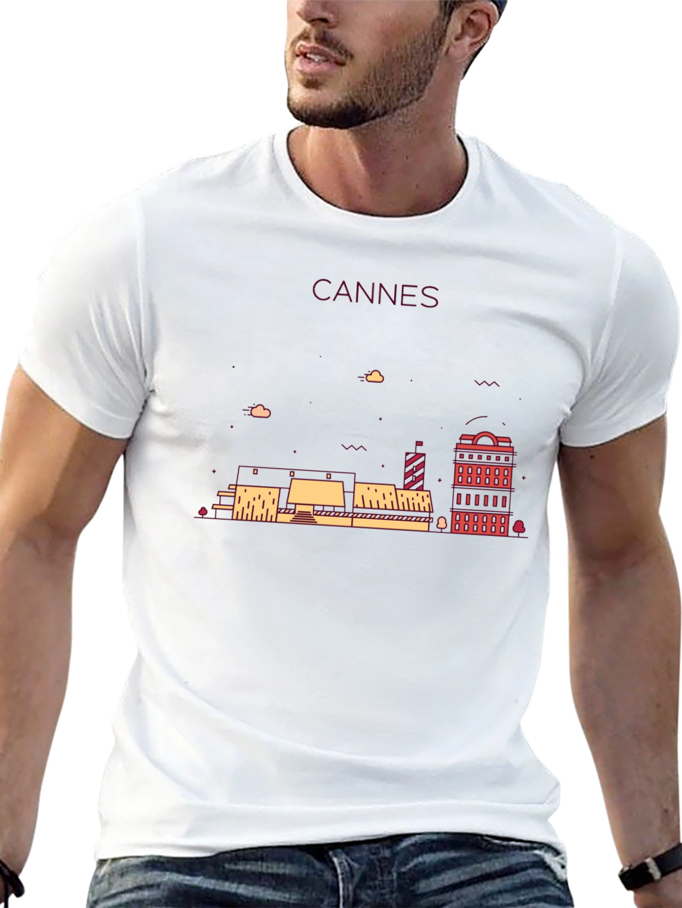 Cannes Skyline Graphic Tee - Black