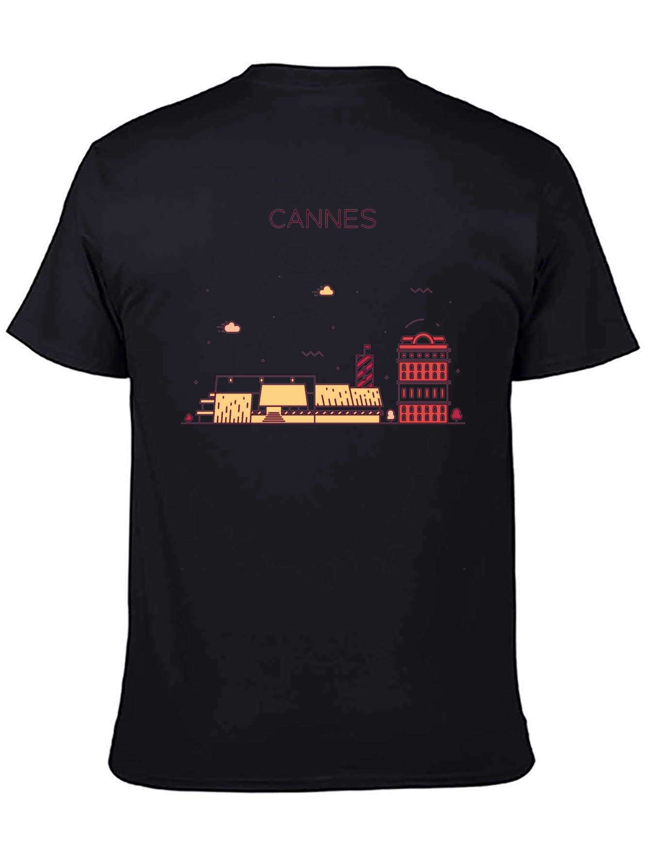 Cannes Skyline Graphic Tee - Black