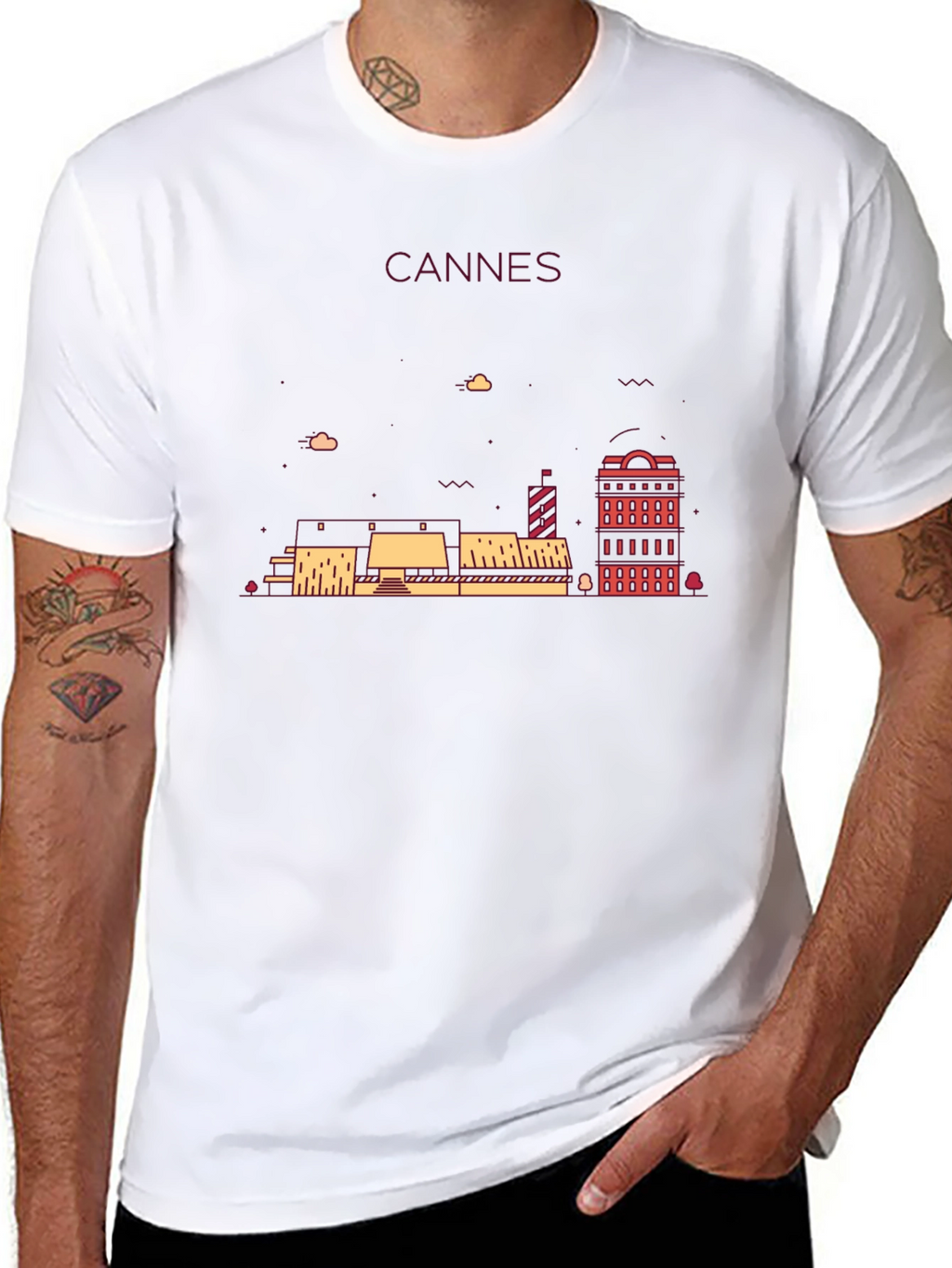 Cannes Skyline Graphic Tee - Black