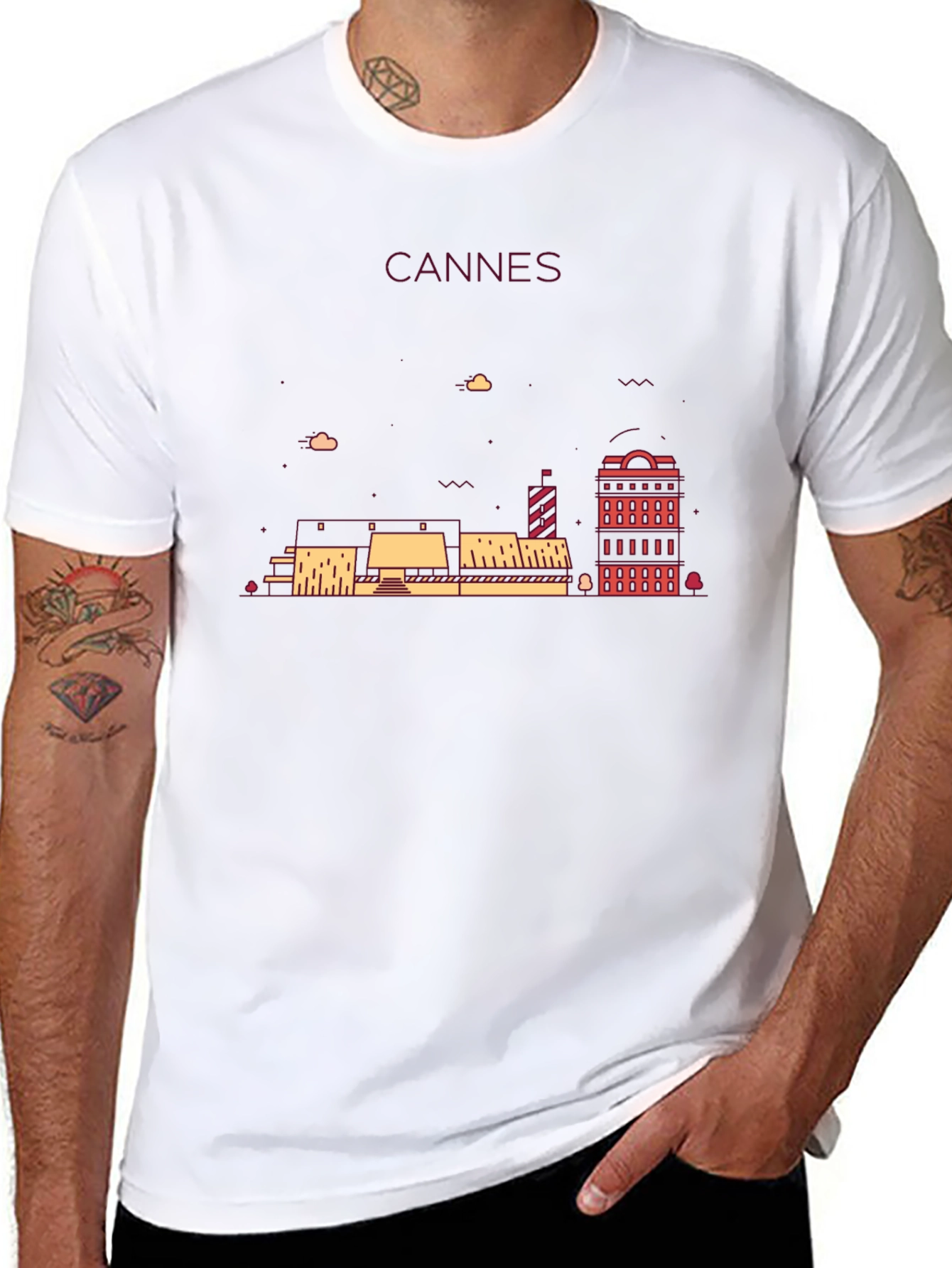 Cannes Skyline Graphic Tee - Black