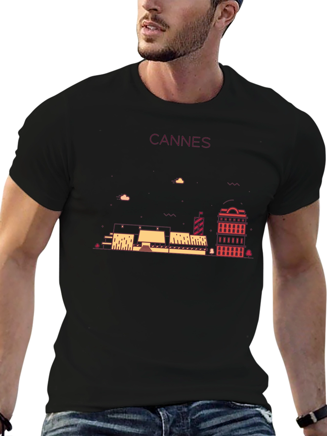 Cannes Skyline Graphic Tee - Black
