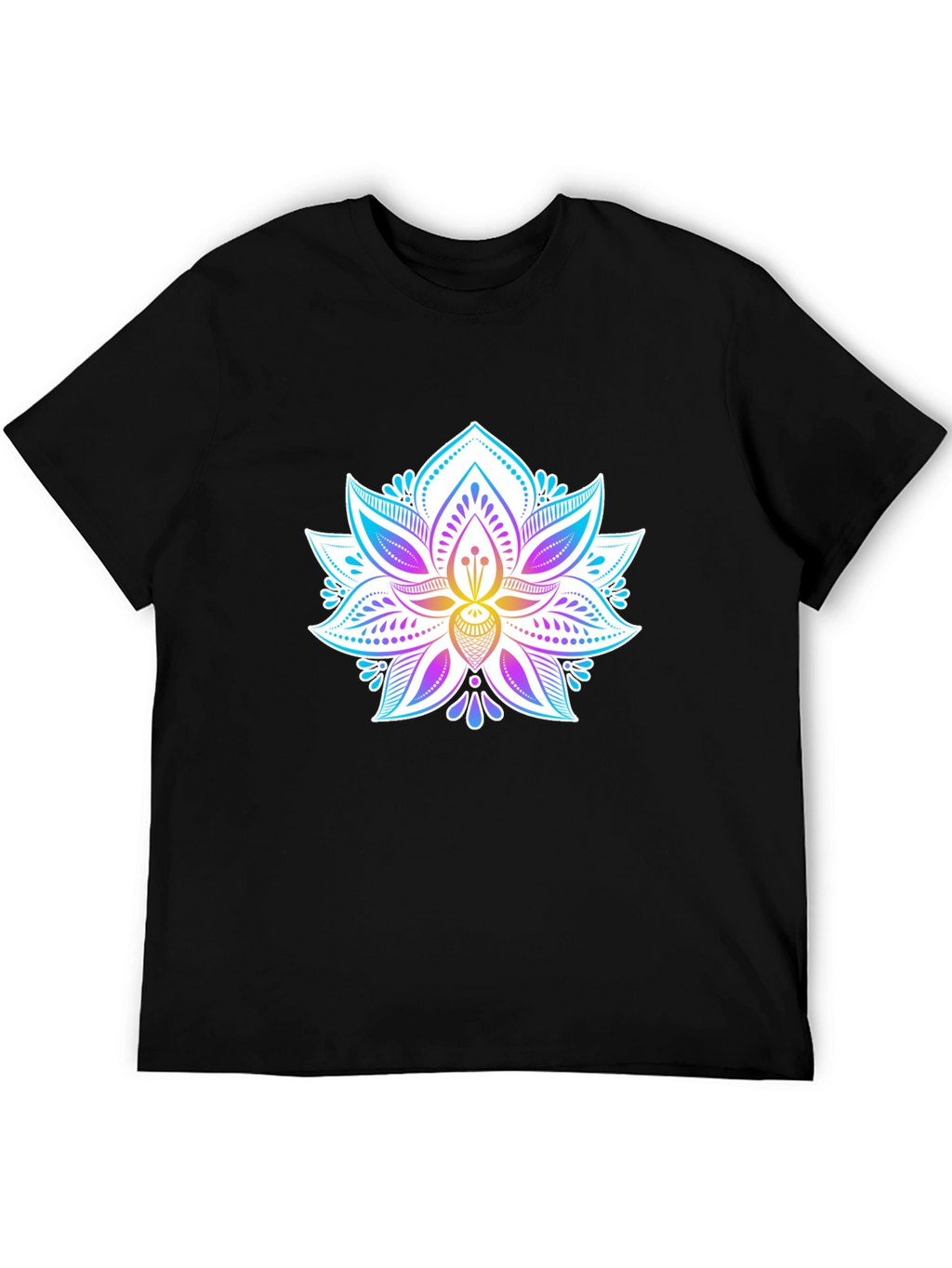 Lotus Flower Graphic Tee - Mens Black T-Shirt