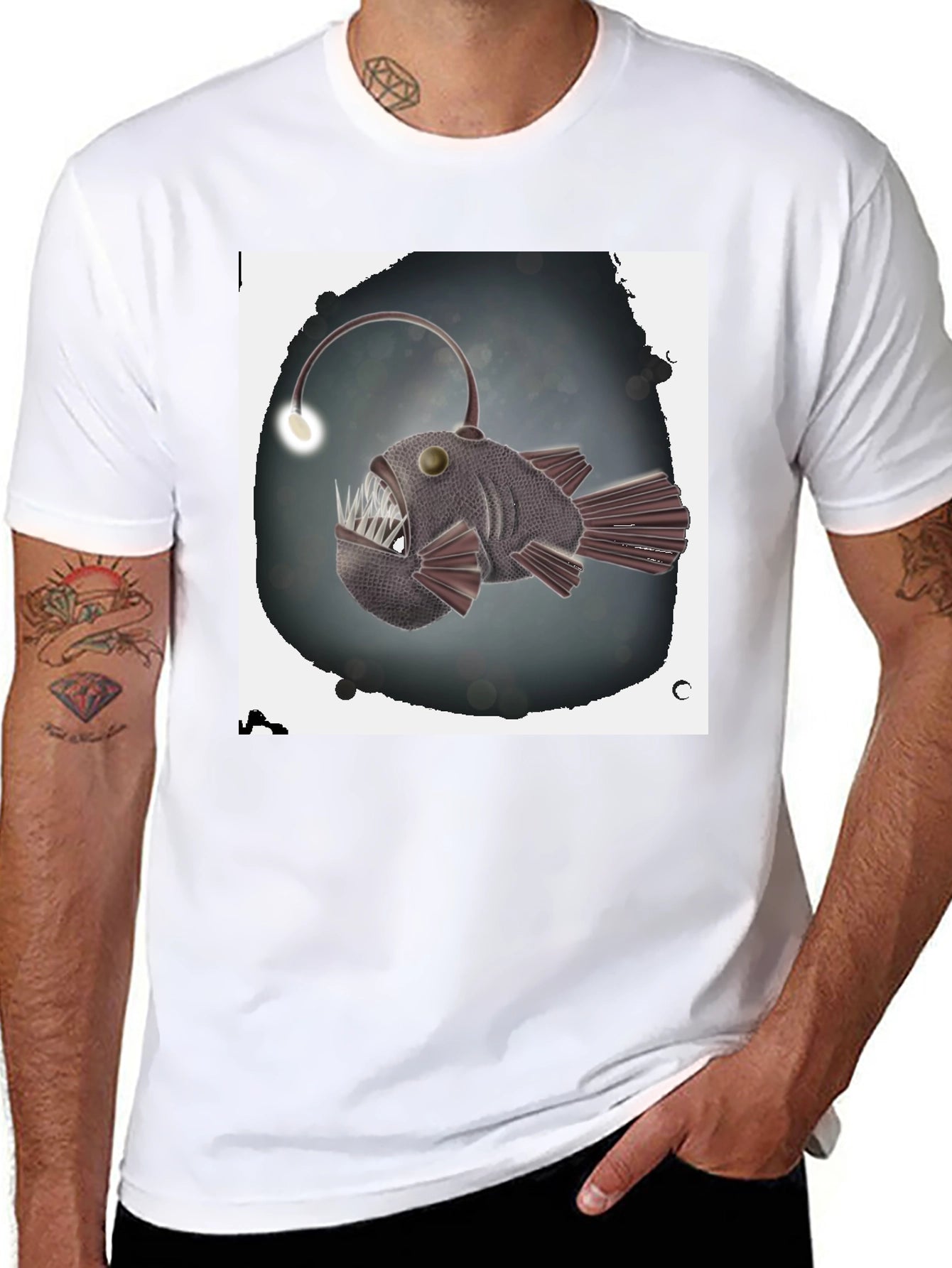 Anglerfish Graphic Tee - Unique Sea Creature Design