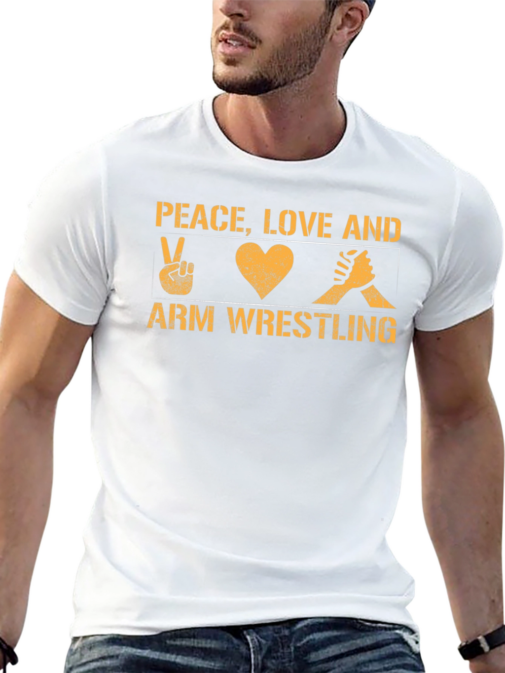 Peace Love Arm Wrestling Graphic Tee