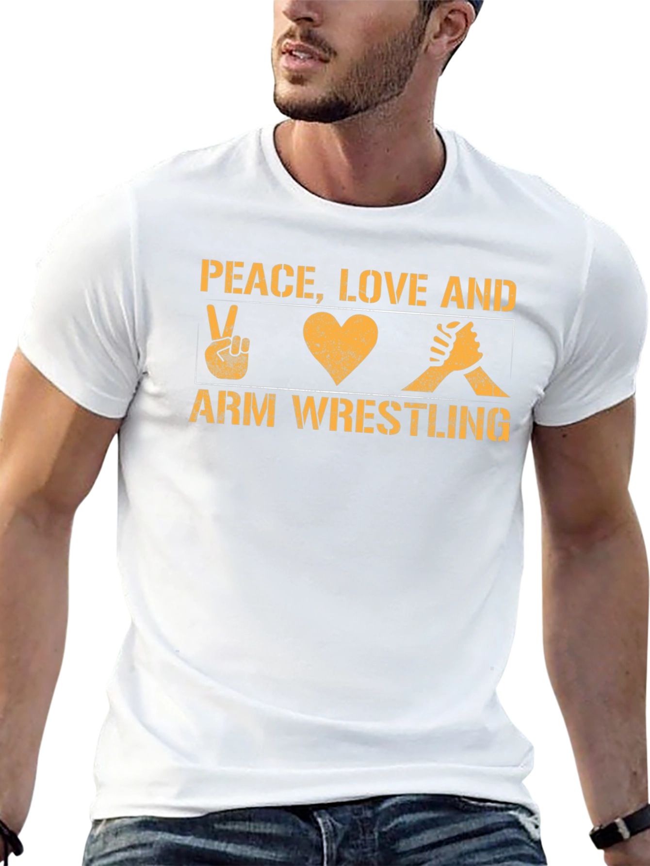 Peace Love Arm Wrestling Graphic Tee
