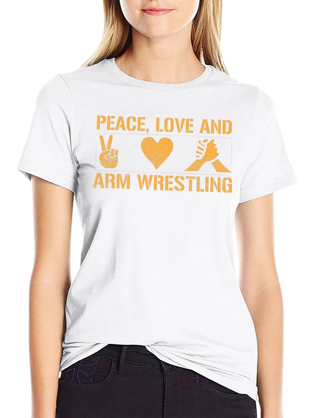 Peace Love Arm Wrestling Graphic Tee