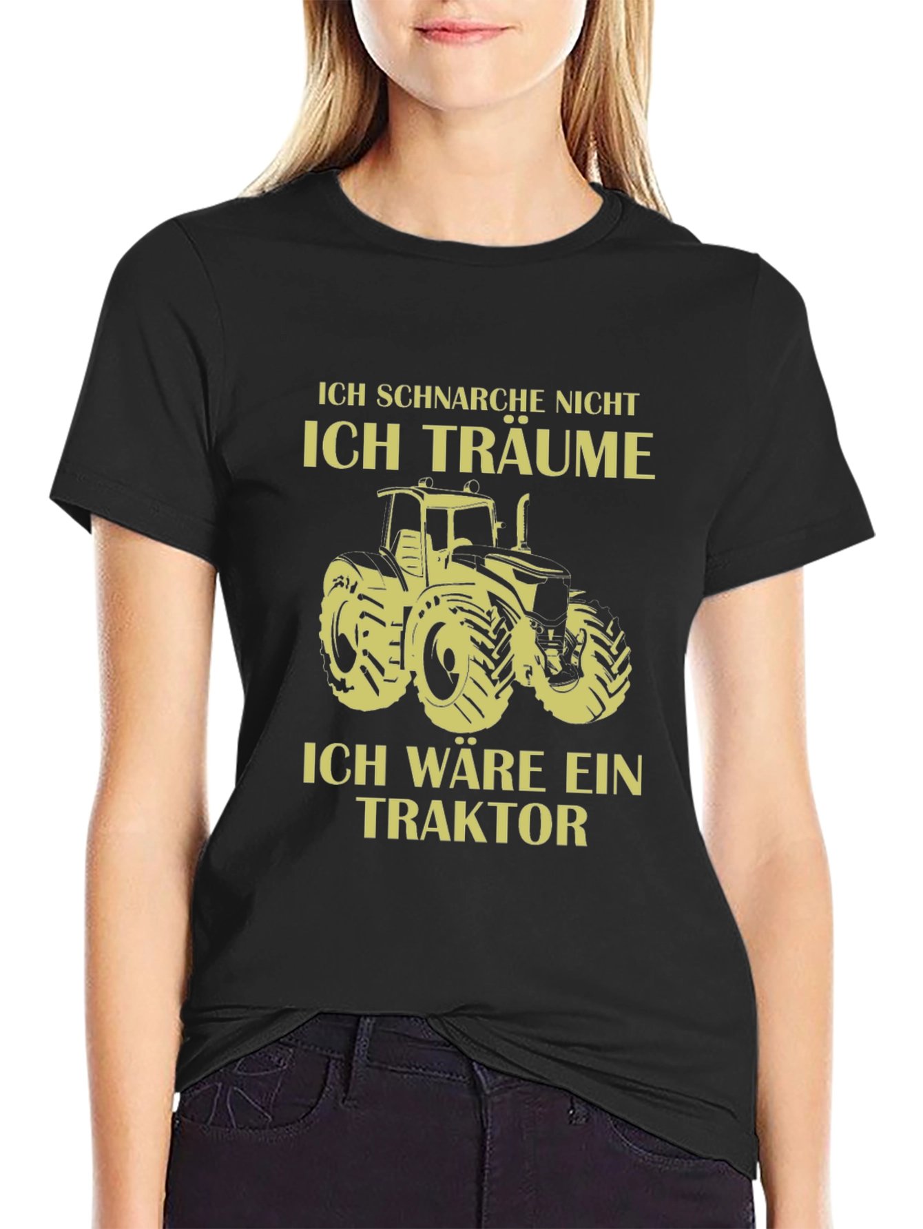 Ich Träume Tractor Graphic T-Shirt - Black