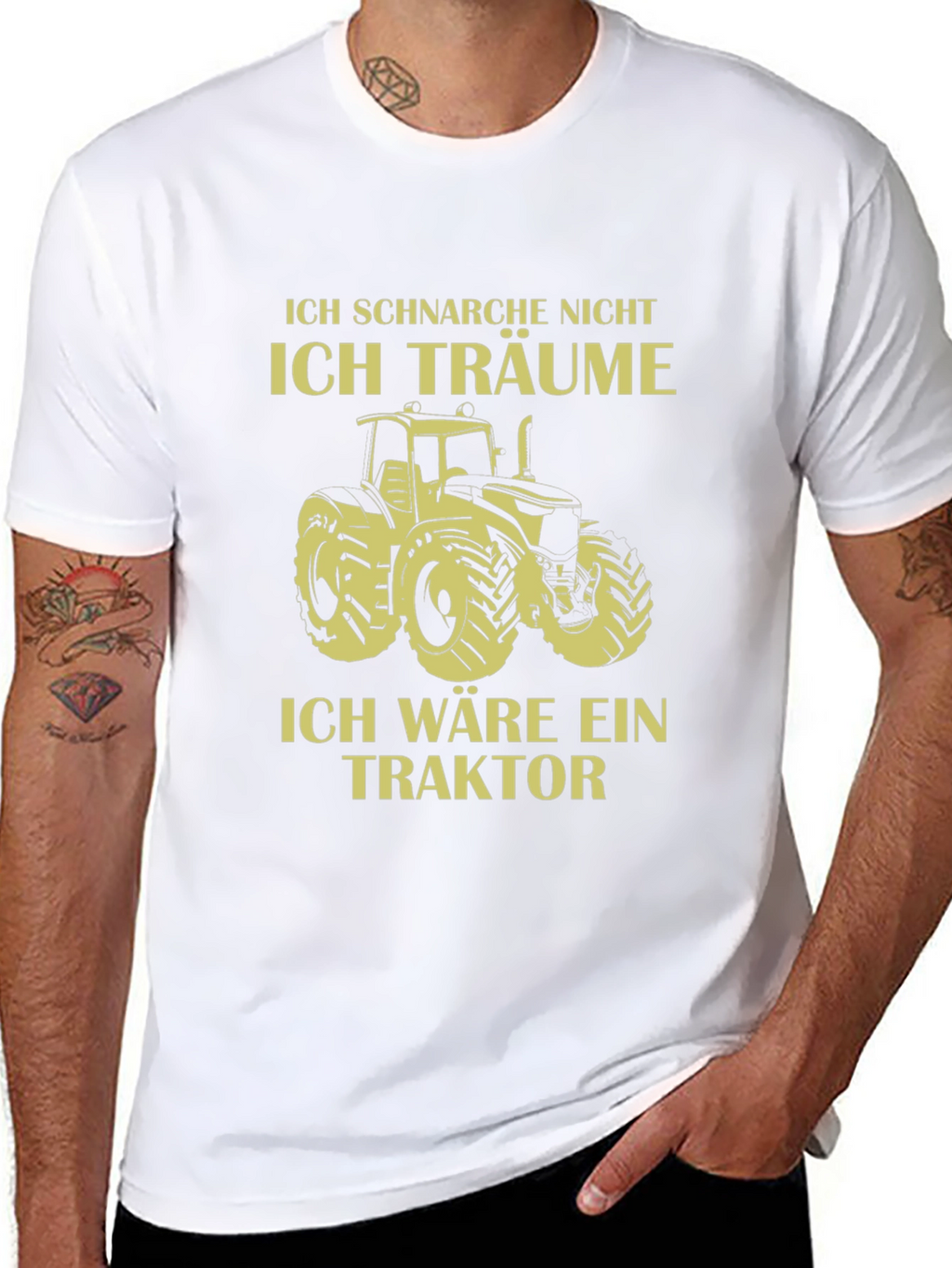 Ich Träume Tractor Graphic T-Shirt - Black