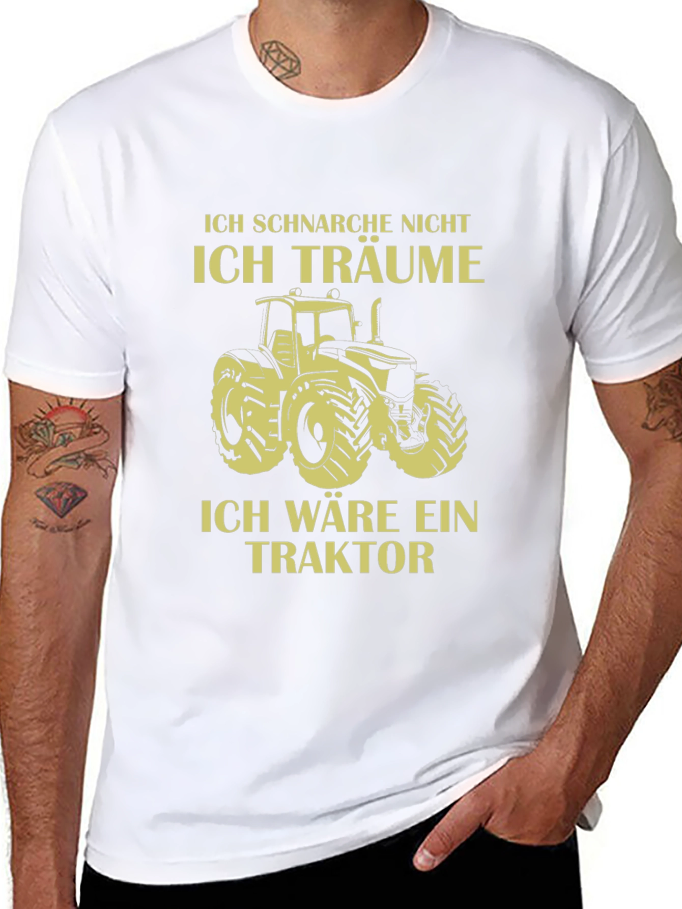 Ich Träume Tractor Graphic T-Shirt - Black