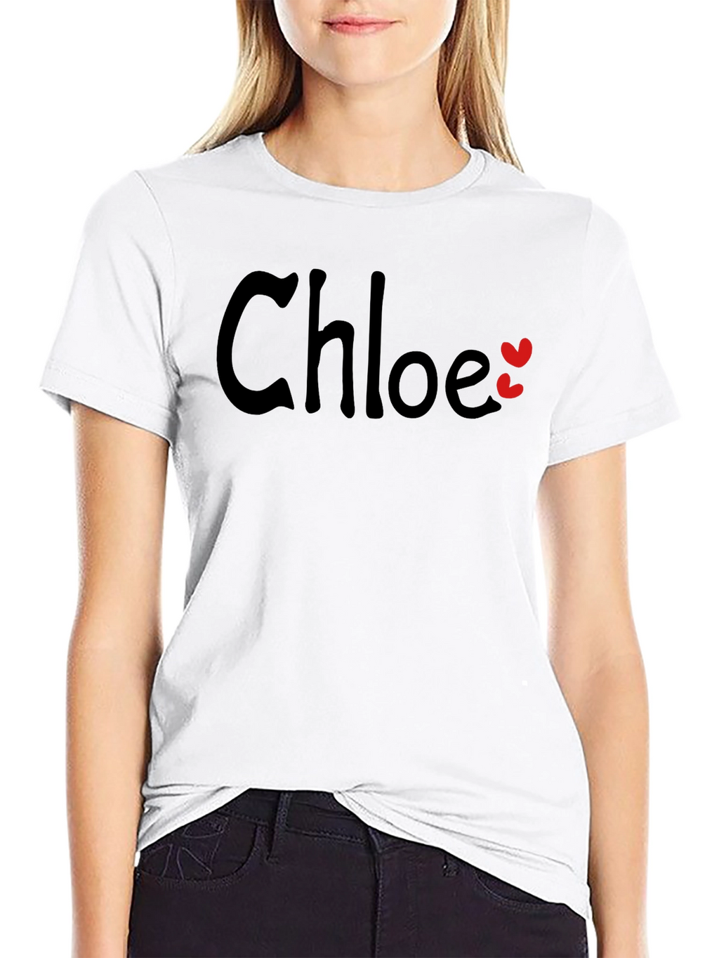Chloe Personalized Heart Tee - Custom Name Shirt