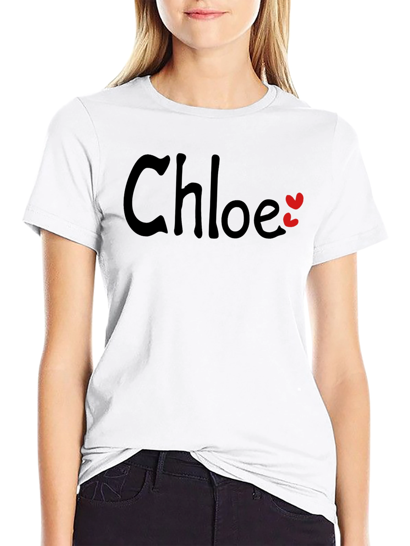 Chloe Personalized Heart Tee - Custom Name Shirt