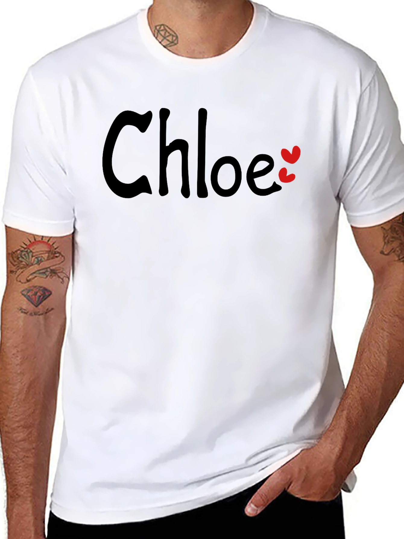 Chloe Personalized Heart Tee - Custom Name Shirt