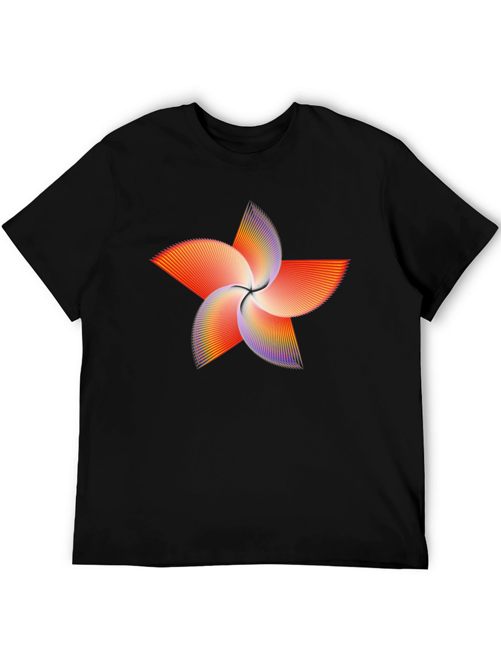 Abstract Starburst Graphic Tee - Black