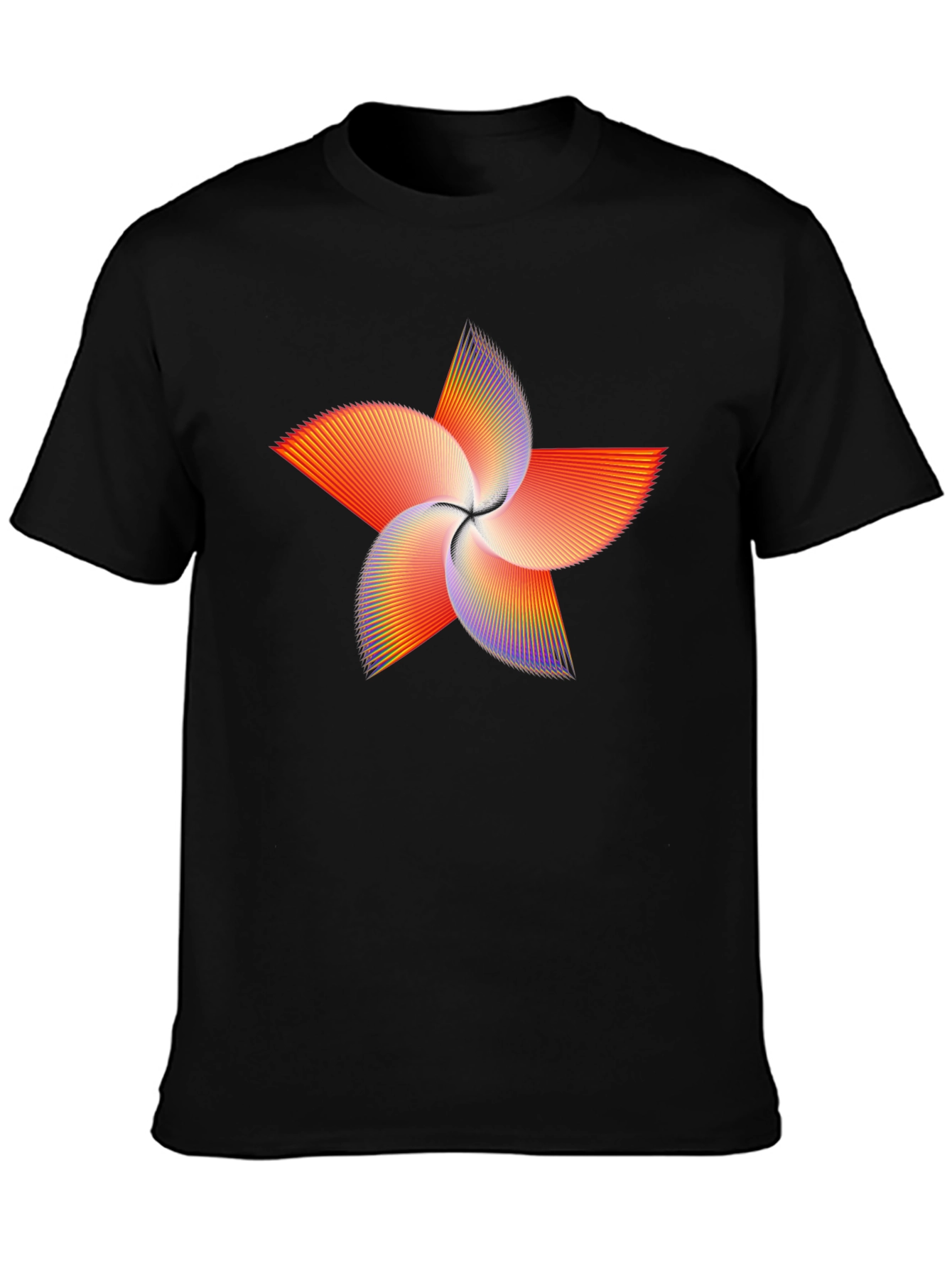 Abstract Starburst Graphic Tee - Black