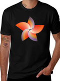 Abstract Starburst Graphic Tee - Black